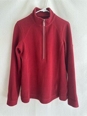 Tommy Bahama Women's Red Half-Zip Pullover Sweatshirt Medium Coastal Resort